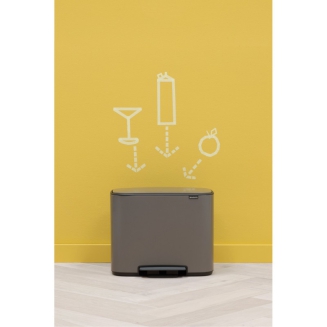 Brabantia Bo waste bin 23+11l platinum - 5