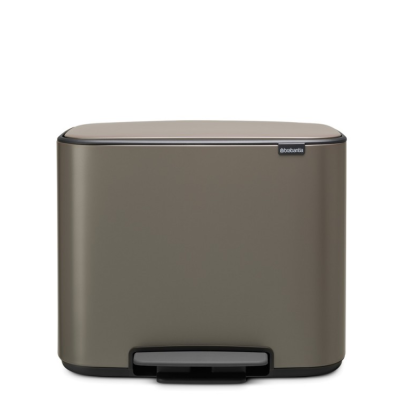 Brabantia Bo waste bin 23+11l platinum