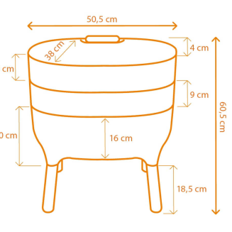 Kompostownik domowy Urbalive kremowy 50x38 cm - 6