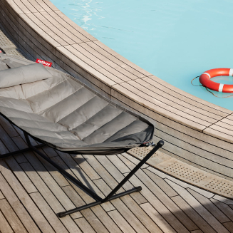  Fatboy Headdemock Superb Deluxe Gray Taupe hammock with black stand - 10