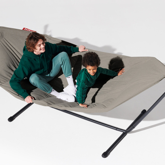  Fatboy Headdemock Superb Deluxe Gray Taupe hammock with black stand - 9