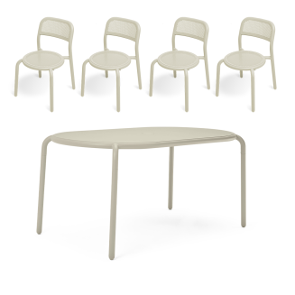 ZESTAW: Stół ogrodowy Fatboy Tavolo Toní + 4 x Krzesło ogrodowe Fatboy Bistro Chair Toní - 3