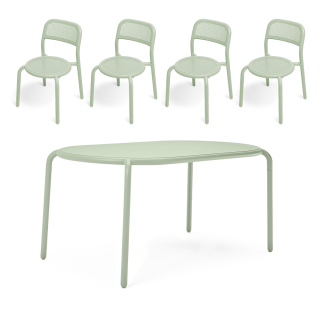 ZESTAW: Stół ogrodowy Fatboy Tavolo Toní + 4 x Krzesło ogrodowe Fatboy Bistro Chair Toní - 4