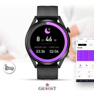 Smartwatch GIEWONT Vertex SmartCall GW450-1 Carbon/Carbon Silikon - 9