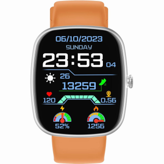 Smartwatch Męski GRAVITY GT18-4 Pomarańczowy Pasek Silikonowy + Czarny Pasek - 3