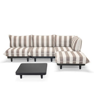 Zestaw mebli ogrodowych Fatboy Paletti Set Large Stripe Cacao ze stolikiem | PROMOCJA: POKROWIEC GRATIS! - 2