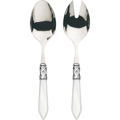 Komplet do serwowania sałaty Casa Bugatti Aladdin White/Steel