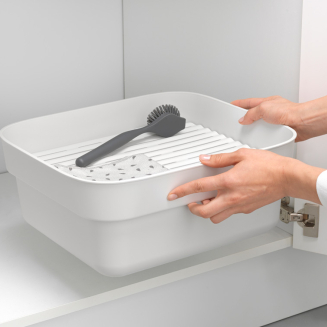 Brabantia Sink Side dishwashing container with drainer, light gray - 9