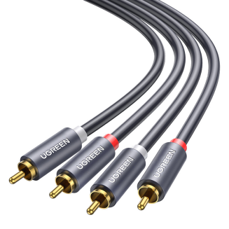 Kabel UGREEN AV104 2xRCA-2xRCA 1m (czarny) - 3