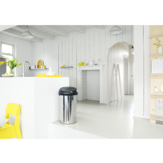 Brabantia Touch Bin 60l, glossy steel, black cover - 2