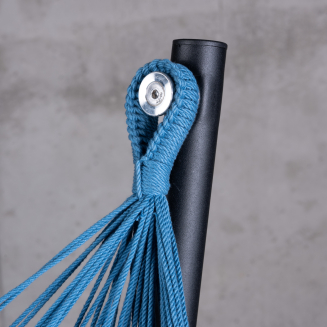 Fotel hamakowy ze stojakiem La Siesta Fiji Organic Blue Zebra Comfort - 5