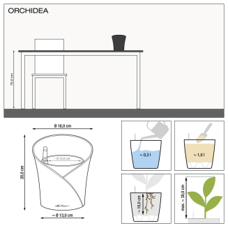 Doniczka na storczyki Lechuza Orchidea Color szara - 7