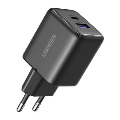 Ładowarka sieciowa Ugreen X516 USB + USB-C, GaN, 30W (czarna)
