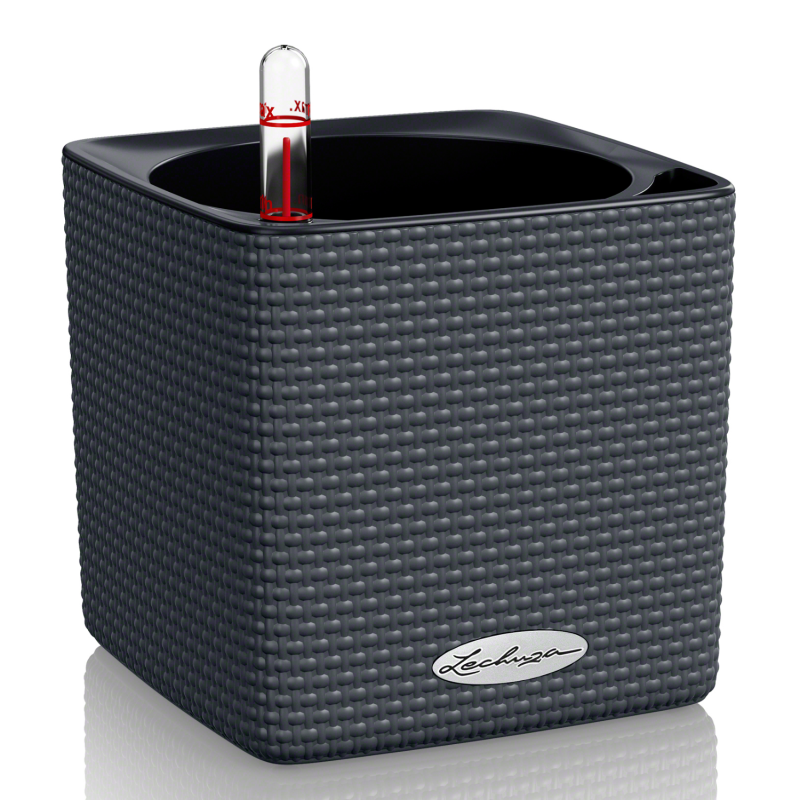  Lechuza Cube Color 14 herb pot | 16 gray slate