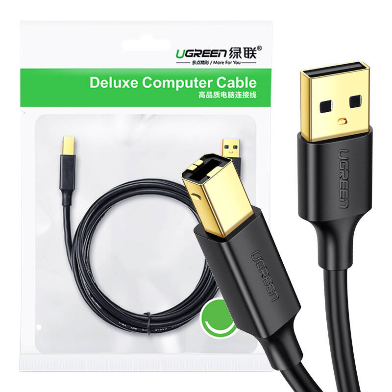 Kabel UGREEN US135 USB-A-USB-B 5m (czarny)