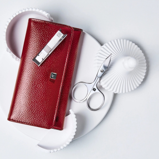 Zestaw do manicure Zwilling Twinox czerwone skórzane etui 5 elementów - 3