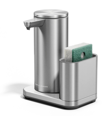 Dozownik automatyczny do płynu z pojemnikiem na akcesoria Simplehuman 265 ml stal szczotkowana
