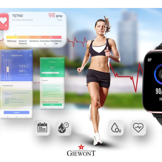 Smartwatch Giewont Różowo-Czarny GW230-3 - 6