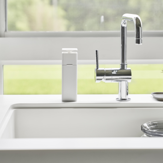 Dozownik na płyn do mycia naczyń Yamazaki Push Tower biały - 4