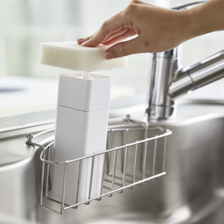 Dozownik na płyn do mycia naczyń Yamazaki Push Tower biały - 7