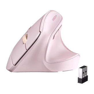 Mysz bezprzewodowa pionowa UGREEN M571 2.4G (różowa) - 2