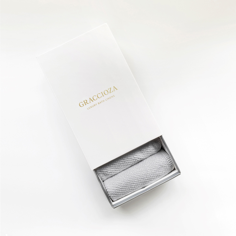 Zestaw prezentowy 5 ręczników Graccioza Bee Waffle Silver 30x30 cm