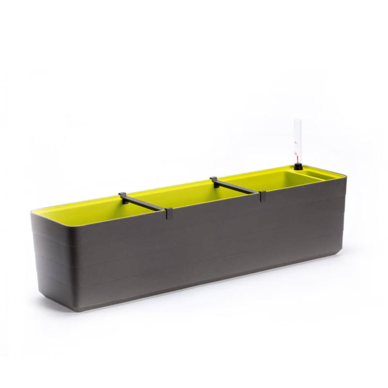 Donica samo-nawadniająca prostokątna Urbalive Berberis szaro-brązowy 80x20 cm