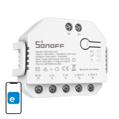  SONOFF Dual R3 Lite Wi-Fi Switch 2-Channel