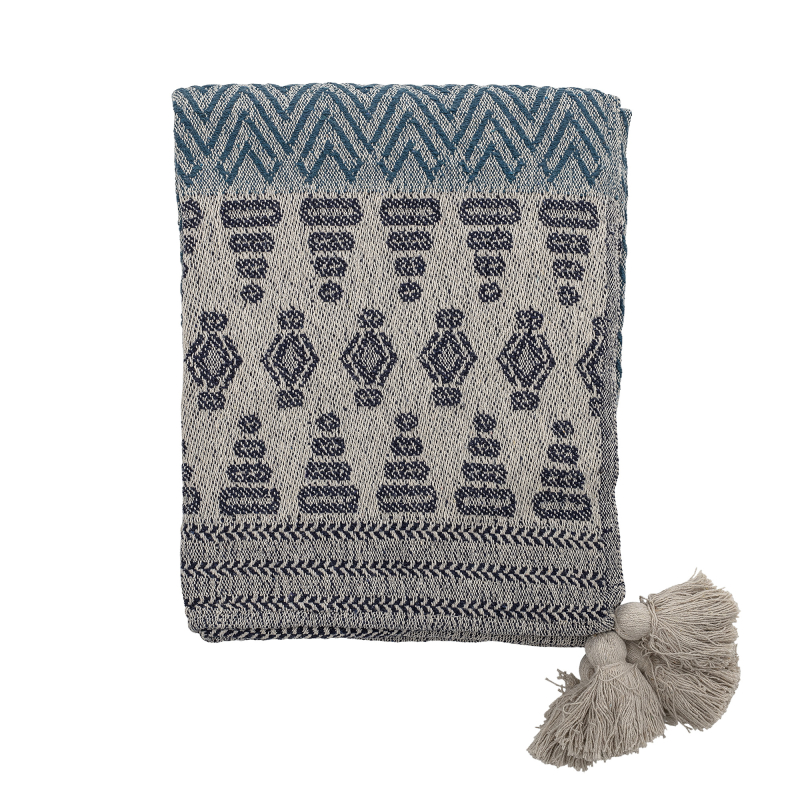 Koc Bloomingville Milas Blue 130x160 cm