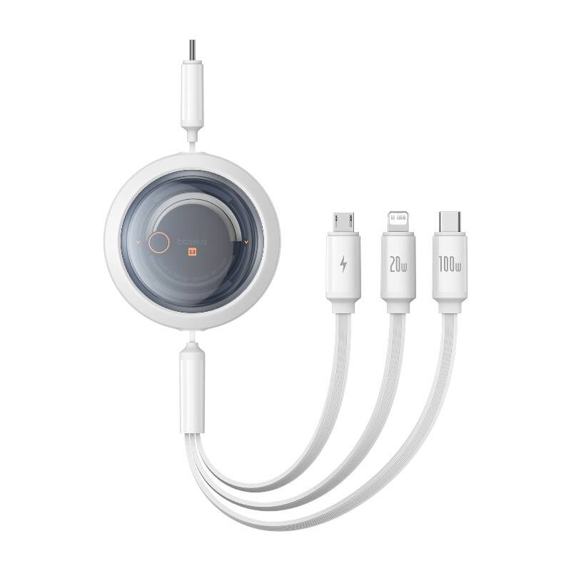 Kabel BASEUS Free2Draw USB-C-3w1 1.1m (biały)