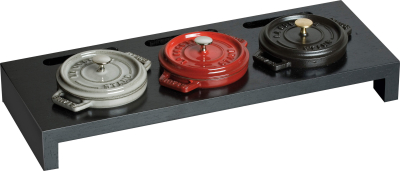  Wooden stand for 3 Mini Cocotte Staub - Black
