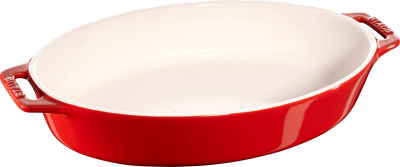  Staub oval ceramic platter - 2.3 ltr, red