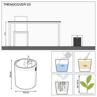Donica Lechuza Trendcover Filc 23 jasno-szary - 3