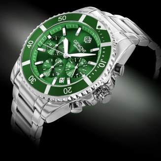 Zegarek Męski Giewont Chronograph Sapphire Srebrno Zielony GW3970-B8 - 2