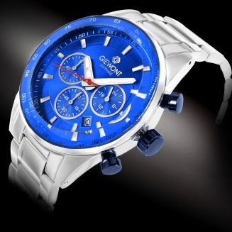 Zegarek Męski Giewont Chronograph Sapphire Srebrno Niebieski GW9140-B3 - 2