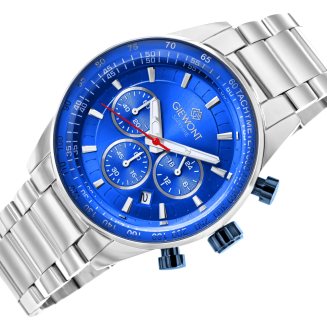 Zegarek Męski Giewont Chronograph Sapphire Srebrno Niebieski GW9140-B3 - 3