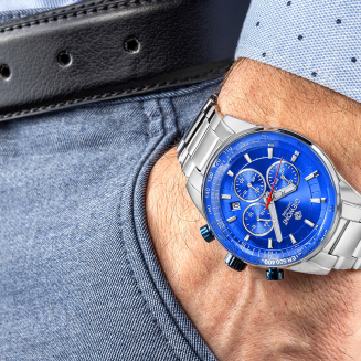 Zegarek Męski Giewont Chronograph Sapphire Srebrno Niebieski GW9140-B3 - 4