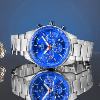 Zegarek Męski Giewont Chronograph Sapphire Srebrno Niebieski GW9140-B3 - 6