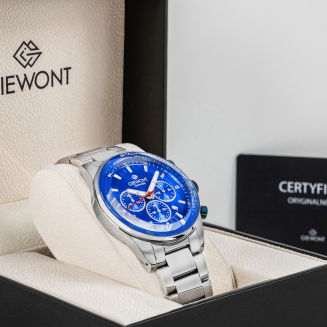 Zegarek Męski Giewont Chronograph Sapphire Srebrno Niebieski GW9140-B3 - 8