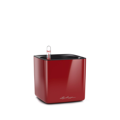 Doniczka Lechuza Cube Premium 14 | 16 czerwony połysk