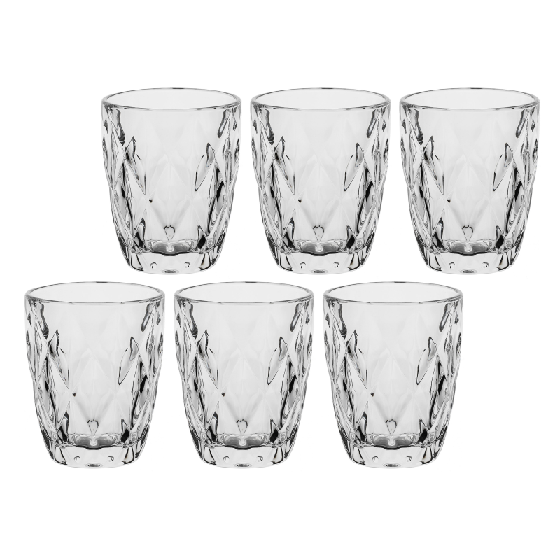 Set of 6 Rose&Tulipani Diamond Glasses Transparent 270 ml