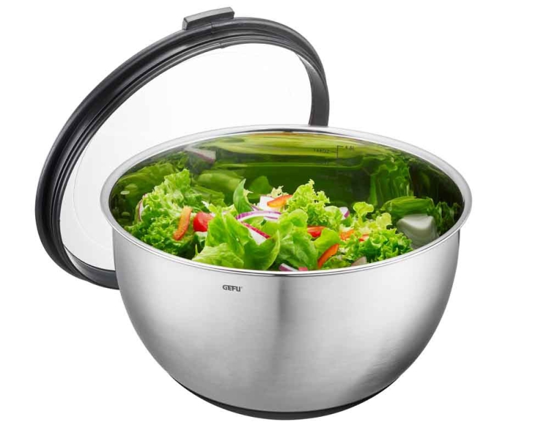  Gefu Muovo steel kitchen bowl with cover, 24 cm