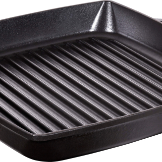 Żeliwna patelnia grillowa Staub z dwoma uchwytami 23 cm black - 2
