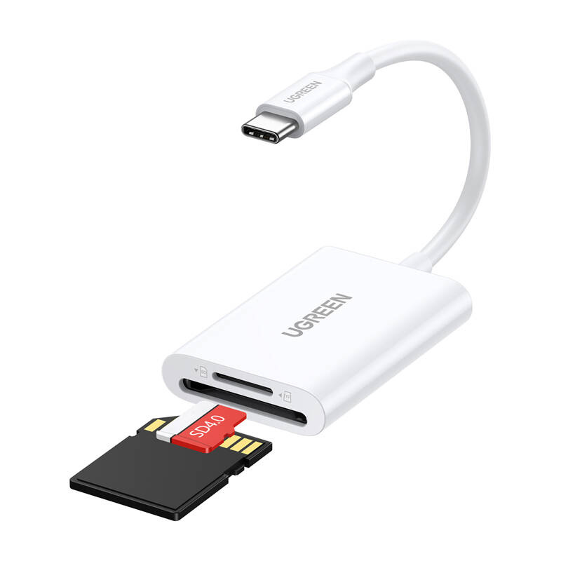  UGREEN CM265 USB-C 2-in-1 Card Reader (White)
