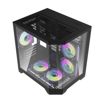 Obudowa komputerowa DARKFLASH FT350 + 5 wentylatorów ARGB (czarna) - 9