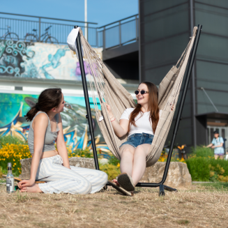 Fotel hamakowy ze stojakiem La Siesta Fiji Outdoor Almond Comfort - 3