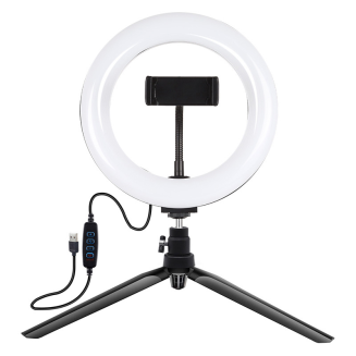  PULUZ LED Ring Light 20cm Tripod Phone Holder - 2