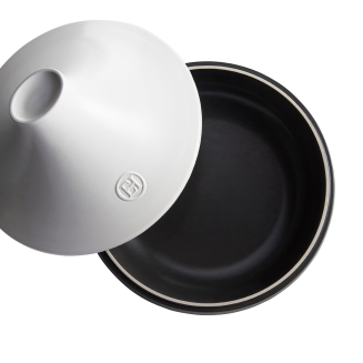 Naczynie tagine Emile Henry Delight 4l czarno-białe indukcja - 4