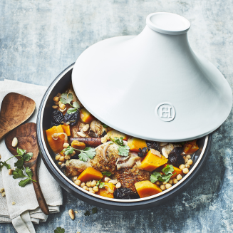 Naczynie tagine Emile Henry Delight 4l czarno-białe indukcja - 6