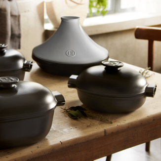 Naczynie tagine Emile Henry Delight 4l czarno-białe indukcja - 5